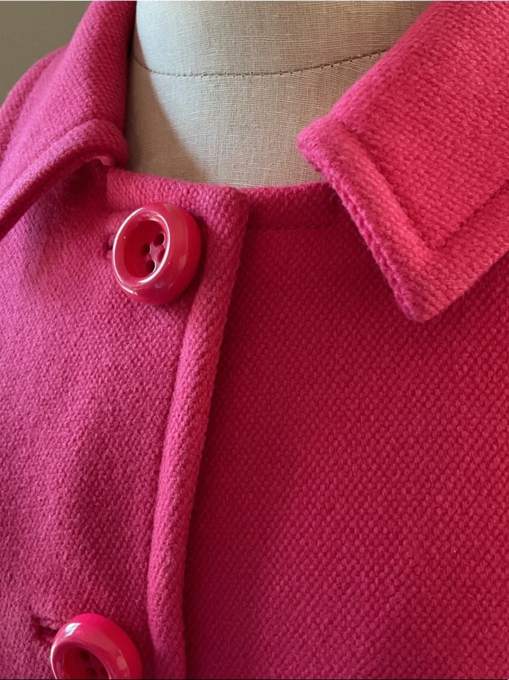 J. Crew Azalea Pink Single-Breasted Wool Pea Coat - Picture 2 of 10